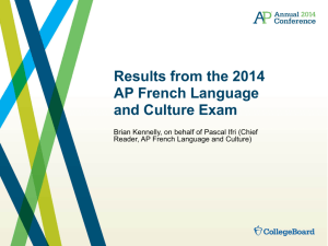 Results from the 2014 AP French Language and Culture Exam