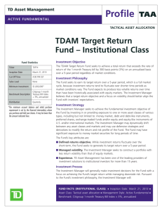 Institutional Class Fund Fact sheet