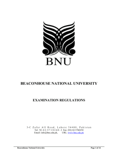 beaconhouse national university examination regulations