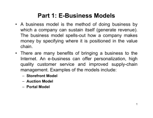 Part 1: E-Business Models