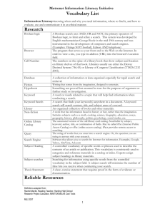 Vocabulary List Research Reliable Resources