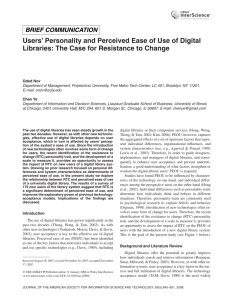 Users' personality and perceived ease of use of digital libraries: The