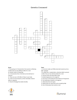 Genetics Matching Worksheet