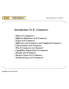 Introduction To E- Commerce - What is E