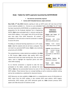 Gtab - Tablet for GATE aspirants launched by GATEFORUM