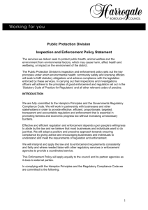 Inspection and Enforcement Policy