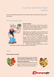 Lesson Plan | Healthy Food 2 |English Grade 6-8