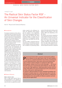The Radical Skin Status Factor RSF – An Universal Indicator for the