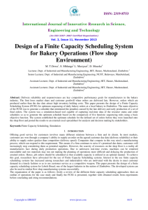 Design of a Finite Capacity Scheduling System for Bakery