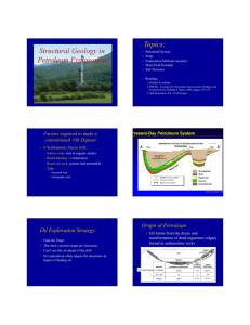Structural Geology in Petroleum Exploration Topics: