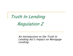 Truth In Lending Regulation Z