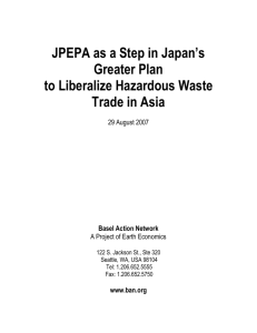 JPEPA as a Step in Japan's Greater Plan to