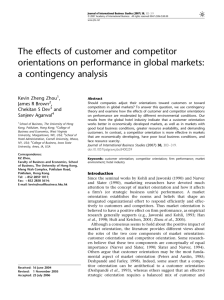 The effects of customer and competitor orientations on performance