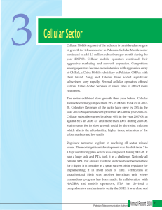 Cellular Sector - Pakistan Telecommunication Authority
