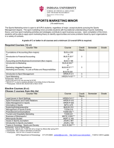 Sports Marketing Minor - School of Physical Education and Tourism