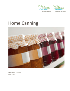 Home Canning - Public Health Ontario