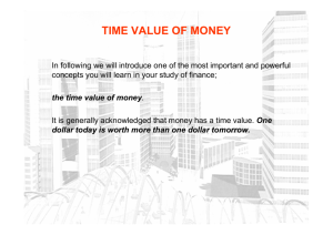 TIME VALUE OF MONEY