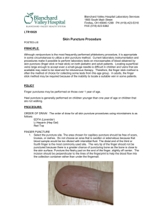 Skin Puncture Procedure - Blanchard Valley Health System