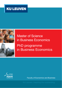 Master of Science in Business Economics PhD programme in