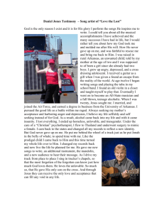 Daniel Jones Testimony – Song artist of “Love the Lost”