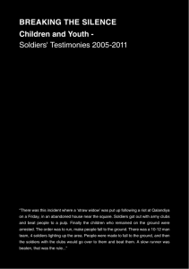 Children and Youth - Soldiers' Testimonies 2005-2011