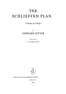 The Schlieffen Plan - The World War I Primary Documents Archive