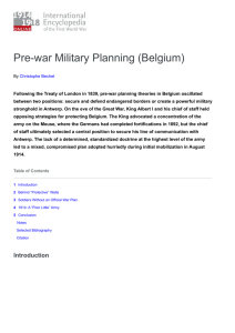 Pre-war Military Planning (Belgium) | 1914-1918-Online