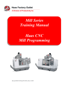 Mill Series Training Manual Haas CNC Mill Programming