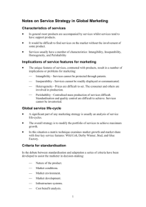 Notes on Service Strategy in Global Marketing