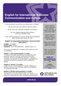English for International Business: Communication and Culture