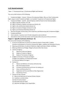 LL.B. Second semester Paper-II : Specific Contracts (Contract –II)