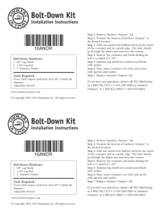 Bolt-Down Kit Bolt-Down Kit