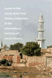 Guide to the South Asian Oral History Collections at IISH