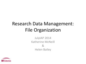 Research Data Management: File Organization