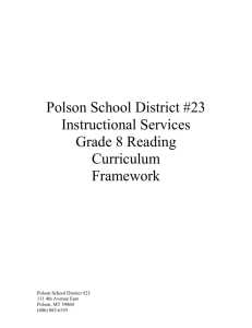 Polson School District #23 Instructional Services Grade 8 Reading