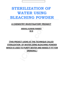 sterilization of water using bleaching powder