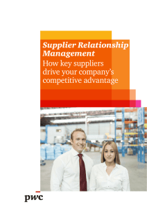Supplier Relationship Management How key suppliers drive