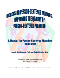 A Manual for Person-Centered Planning Facilitators