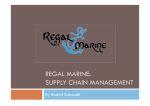 regal marine: supply chain management