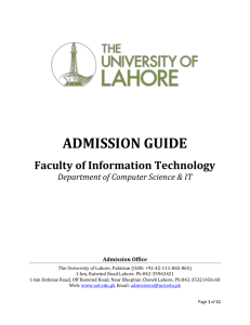 admission guide - The University of Lahore