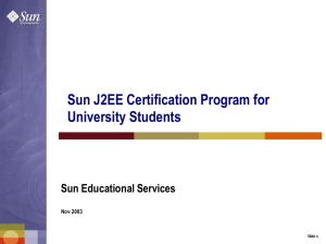 Sun J2EE Certification Program for University Students