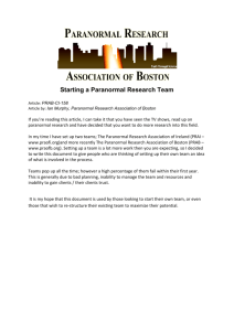 Starting a Paranormal Research Team