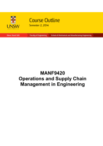 MANF9420 Operations and Supply Chain
