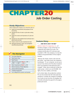 Chapter 20 Job Order Costing