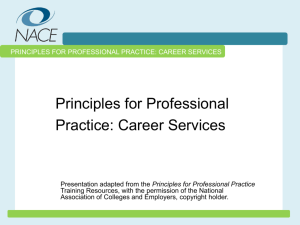 Principles for Professional Practice: Career Services