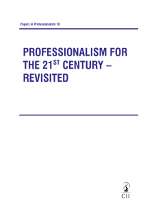 professionalism for the 21st century – revisited