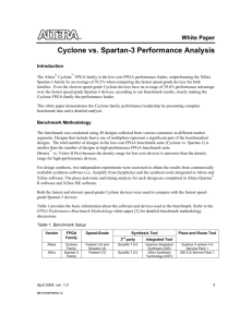 Cyclone vs. Spartan-3 Performance Analysis