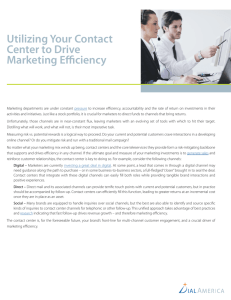 Utilizing Your Contact Center to Drive Marketing Efficiency
