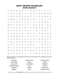 Word Search: Basic Theatre Vocabulary