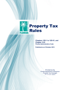 Property Tax Rules - Florida Department of Revenue